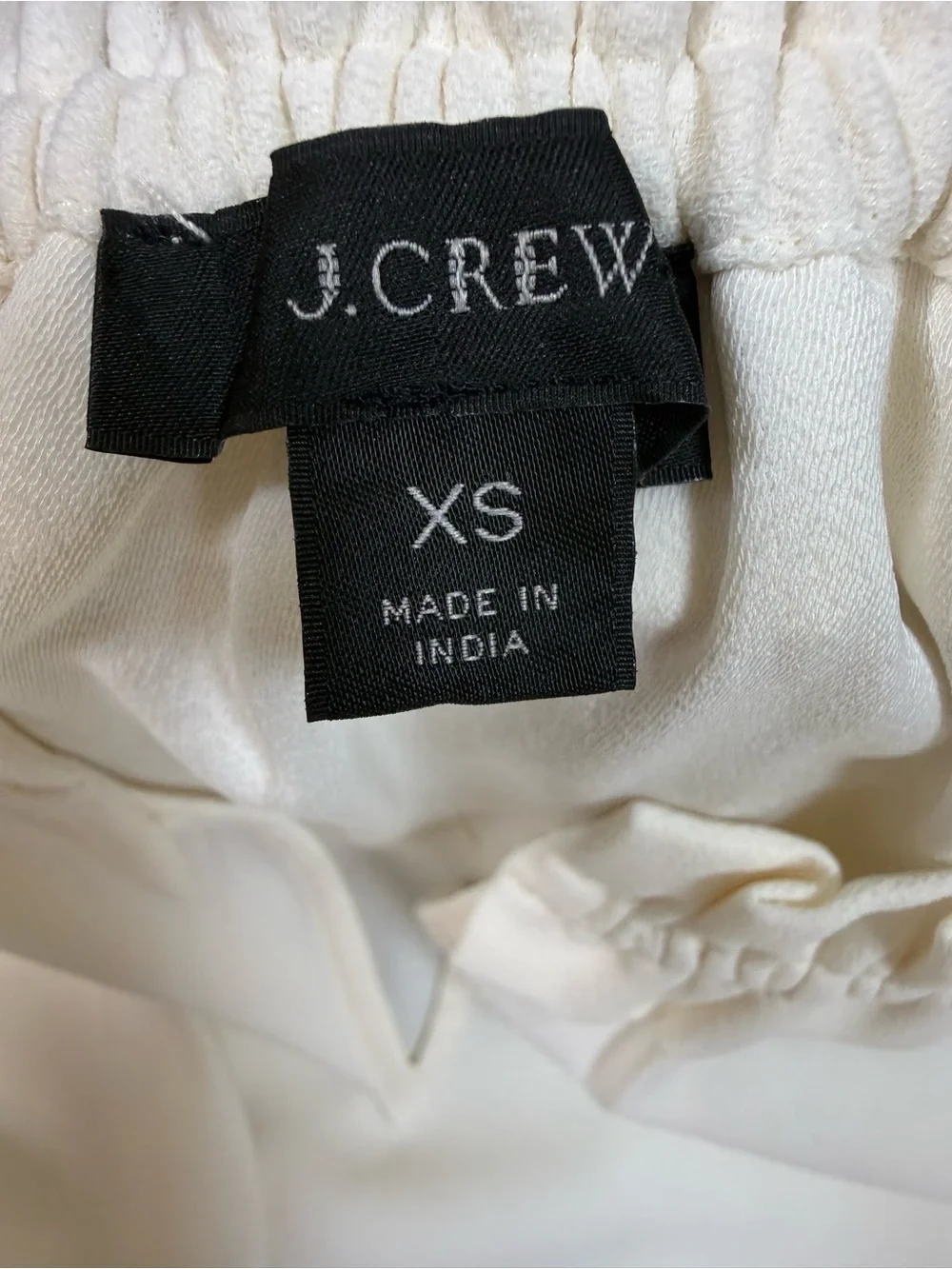 J. Crew Cream Ruffled V-Neck Blouse